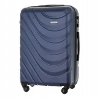 Walizki - TORBA PODRÓŻNA WALIZKA średnia na kółkach BAGAŻ rejestrowany, LEKKA, granat - miniaturka - grafika 1