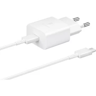 Samsung Ładowarka sieciowa USB-C 15W + USB-C kabel EP-T1510XWEGEU) Biała - Ładowarki do telefonów - miniaturka - grafika 1