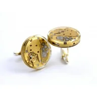 Spinki do mankietów i krawatów - Spinki - Golden Treasure - złote mechanizmy - pod żywicą - miniaturka - grafika 1