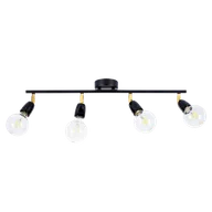 Lampy sufitowe - Britop Porcia lampa sufitowa (spot) 4-punktowa czarna/złota 8127404 8127404 - miniaturka - grafika 1