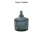 Świece - Intesi Świeca ze szkła bohemskiego zielona - miniaturka - grafika 1