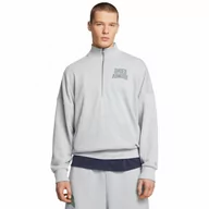 Bluzy sportowe męskie - Męska bluza dresowa nierozpinana bez kaptura Under Armour UA Icon Hwt Terry Os 1/2 Zip - szara - UNDER ARMOUR - miniaturka - grafika 1