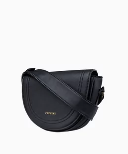 PUCCINI Czarna torebka damska crossbody w kształcie półksiężyca - Torebki damskie - miniaturka - grafika 1
