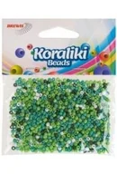 Prace ręczne dla dzieci - Koraliki akrylowe do nawlekania białe zielone 35mm - miniaturka - grafika 1