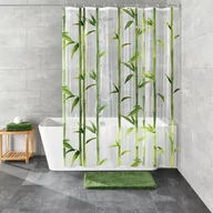 Zasłony prysznicowe - Kleine Wolke Zasłona łazienkowa Bambu 180×200 cm zielona - miniaturka - grafika 1