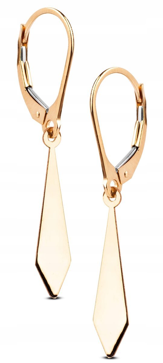 KLASYCZNE WISZĄCE ZŁOTE KOLCZYKI SZTYLECIKI Z WYSOKIM POŁYSKIEM 8KT 333