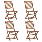 Fotele i krzesła ogrodowe - vidaXL Składane krzesła ogrodowe, 4 szt., lite drewno akacjowe - miniaturka - grafika 1