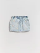 Spodnie i spodenki dla dziewczynek - Reserved - Jeansowa spódnica z aplikacją - niebieski - miniaturka - grafika 1