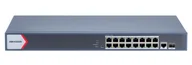 Switche - Hikvision DS-3E1518P-EI/M łącza sieciowe Zarządzany Gigabit Ethernet (10/100/1000) Obsługa PoE Szary - miniaturka - grafika 1