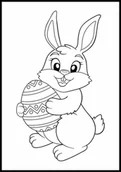 Kolorowanki, wyklejanki - Kolorowanka zajączek z pisanką, Wielkanoc - miniaturka - grafika 1