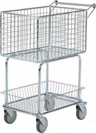 Wózki magazynowe - Swedmach Uniwersalny wózek. Wózek sklepowy. Wym: 715x415x965 nośność 100 kg - miniaturka - grafika 1