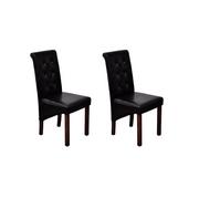 Krzesła - vidaXL Eleganckie krzesła jadalniane, czarna sztuczna skóra - miniaturka - grafika 1