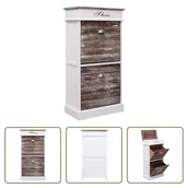 Szafki na buty - The Living Store Szafka na buty brązowa 50 x 28 x 98 cm Drewno Paulownia - miniaturka - grafika 1