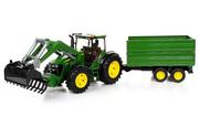 Samochody i pojazdy dla dzieci - John Traktor Deere z ładowaczem i przyczepą - miniaturka - grafika 1