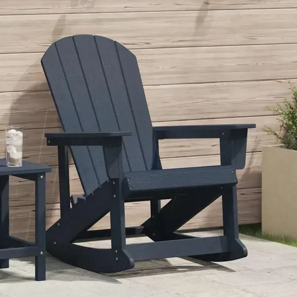 Krzesło Bujane Adirondack, Granatowe, 92x73.5x90 cm, Zwietrzałe Wykończe