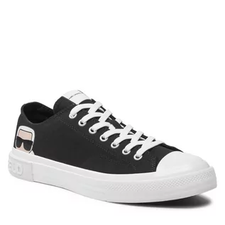 Trampki damskie - KARL Trampki LAGERFELD - KL50310 Black Canvas 900 - grafika 1