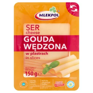 Ser Gouda wędzona plastry 150g SM MLEKPOL - Szybkie dania obiadowe - miniaturka - grafika 1