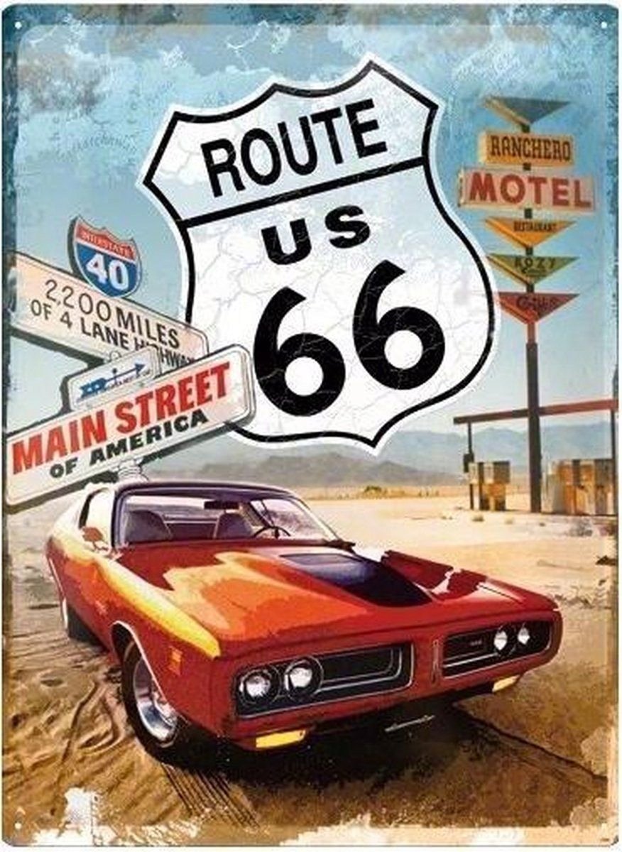 PODKŁADKA POD MYSZ Z Nadruk 22x18cm U.S. Route 66 Vintage Art Tekst Prezent