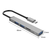 Czytniki kart pamięci - Hub USB Orico Type-C - USB3.0, 2xUSB2.0, TF (AH-12F-GY-BP) (CA913541) - miniaturka - grafika 1