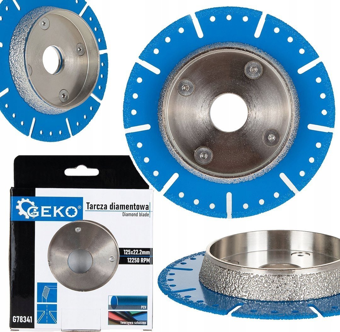 Geko Tarcza diamentowa do cięcia i fazowania rur PCV 125mm 50