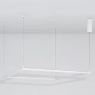 Lampy sufitowe - MLAMP LAMPA wisząca 139990731  minimalistyczna OPRAWA kwadratowy ZWIS LED 50W 3000K metalowy biały MLAMP - miniaturka - grafika 1