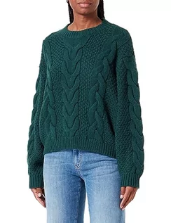 Swetry damskie - Wrangler Damski sweter z okrągłym dekoltem, Dark Matcha, L - grafika 1