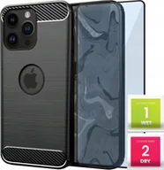 Etui i futerały do telefonów - Hello Case ETUI PANCERNE KARBON DO IPHONE 14 PRO MAX SZKŁO - miniaturka - grafika 1