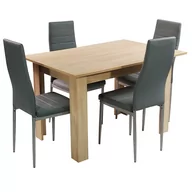 Stoły z krzesłami - Zestaw Stół Modern 120 Sonoma I 4 Szare Krzesła Nicea - miniaturka - grafika 1