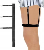 Paski - ELASTYCZNE MĘSKIE SZELKI DO UTRZYMANIA KOSZUL NA UDO CZARNE ZESTAW 2 SZTUKI - miniaturka - grafika 1