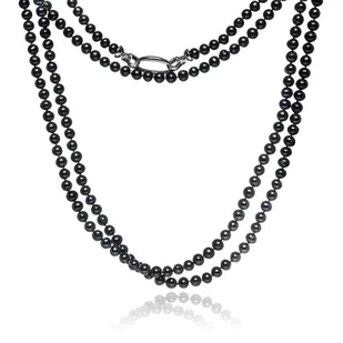 ankabizuteria.pl Naszyjnik z hodowlanych pereł czarnych Namido z owal - Naszyjniki - miniaturka - grafika 1