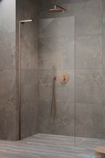 Radaway Modo SL II Brushed Copper kabina Walk-in 95x200 lewa szczotkowana miedź 10319095-93-01L - Kabiny prysznicowe - miniaturka - grafika 1