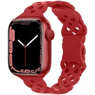 Akcesoria do smartwatchy - PASEK DO ZEGARKA APPLE WATCH 38/40/41 mm SE/9/8/7/6/5/4/3/2/1 CZERWONY AŻUR - miniaturka - grafika 1