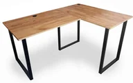 Biurka - Elior Narożne biurko na metalowych nogach 150x90x60 dąb craft złoty P8-F93 - miniaturka - grafika 1