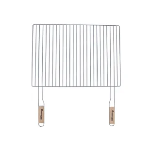 Ruszt grillowy 54 cm x 38 cm ze stali chromowanej z drewnianą rączką Floraland - Ruszty - miniaturka - grafika 1