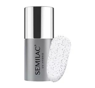 Semilac Semilac T20 Top do lakierów hybrydowych Top No Wipe Black Spinkles 7ml - Lakiery hybrydowe - miniaturka - grafika 1