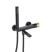 Baterie wannowe i prysznicowe - Valvex Bateria wannowa czarno-złota Click On - miniaturka - grafika 1