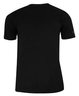 T-shirt Czarny Gładki Bawełniany, Męski, Krótki Rękaw, U-neck -PAKO JEANS - Pako Jeans - Koszulki męskie - miniaturka - grafika 1