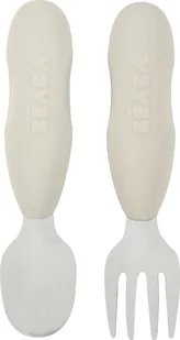 Beaba Zestaw Velvet 913581 szary - Sztućce dla dzieci - miniaturka - grafika 1
