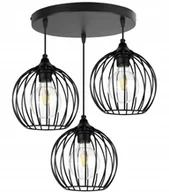 Lampy sufitowe - Lampa Wisząca Czarna Druciana Żyrandol Loft Led - miniaturka - grafika 1