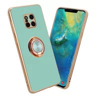 Etui i futerały do telefonów - Pokrowiec Do Huawei MATE 20 PRO Etui w Glossy Turkus - Złoto magnetycznym Obudowa Case Cover Ochronny Cadorabo - miniaturka - grafika 1