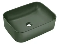 Umywalki - Elior Zielona prostokątna ceramiczna umywalka na blat G6-L85 - miniaturka - grafika 1