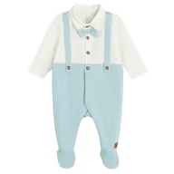 Pajacyki dla niemowląt - Cool Club, Pajac chłopięcy, biało-niebieski - miniaturka - grafika 1