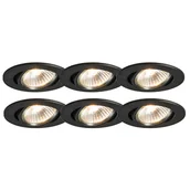 Oprawy, klosze i abażury - QAZQA Zestaw 6 reflektorów wpuszczanych czarnych uchylnych - Cisco - miniaturka - grafika 1