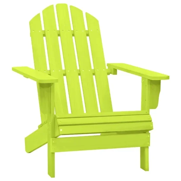Krzesło Adirondack z Litego Drewna Jodłowego, Zielone, 69,5x86,5x89,5 cm