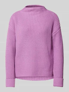Sweter z dzianiny ze stójką model ‘SELMA’ - Swetry damskie - miniaturka - grafika 1