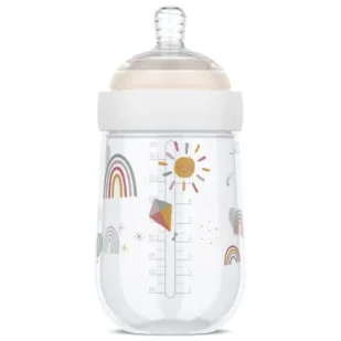 Mepal Butelka ze smoczkiem Mio Sunshine & Rainbow 108061565245 240 ml - Butelki dla niemowląt - miniaturka - grafika 1