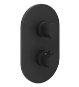 Baterie wannowe i prysznicowe - Ravak Chrome II - Termostatyczna bateria podtynkowa, do 3 odbiorników, czarna X070469 - miniaturka - grafika 1