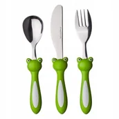 Sztućce dla dzieci - komplet SZTUĆCÓW dla dzieci 3cze. sztućce ŻABKA widelec łyżka NA PREZENT - miniaturka - grafika 1