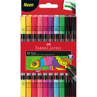 Kredki, ołówki, pastele i pisaki - Flamastry dwustronne, 10 kolorów neonowych, Faber-Castell - miniaturka - grafika 1