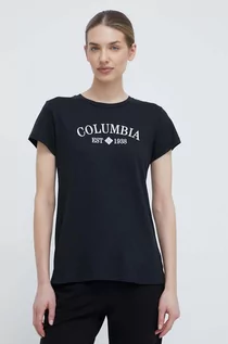 Koszulki sportowe damskie - Columbia t-shirt Columbia Trek damski kolor czarny 1992134 - grafika 1